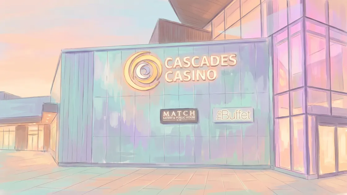Cascades Casino Delta front at dawn